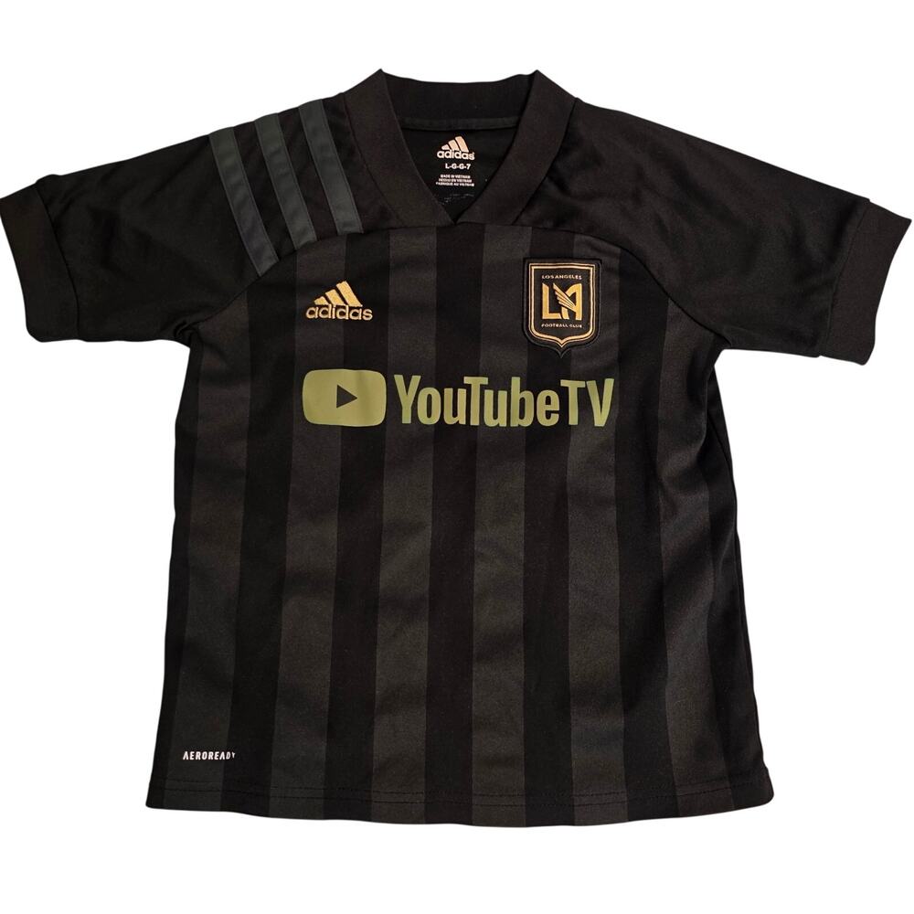 Adidas LAFC Los Angeles FC YouTube TV Youth Soccer Jersey Size Large 6-7